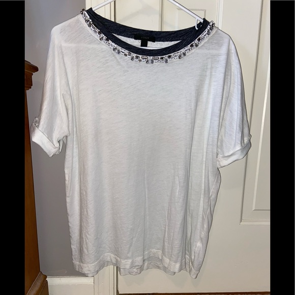 J Crew embellished T shirt - Picture 1 of 3